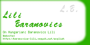 lili baranovics business card